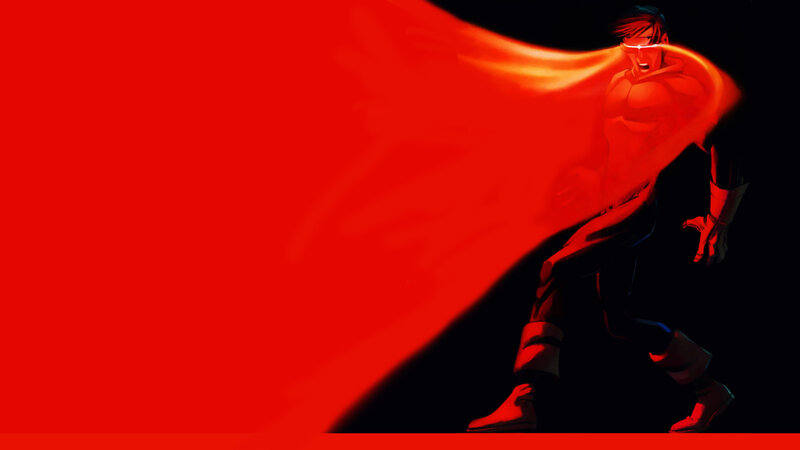 Superhero with Red Cape — Dramatic