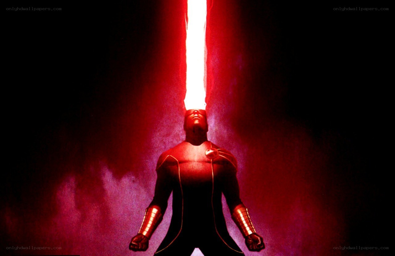 superhero with red energy beam
