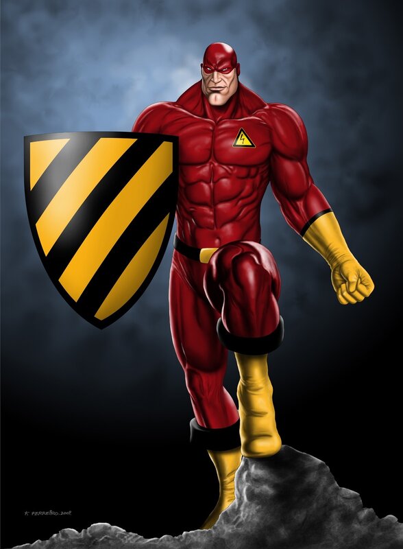 superhero with shield