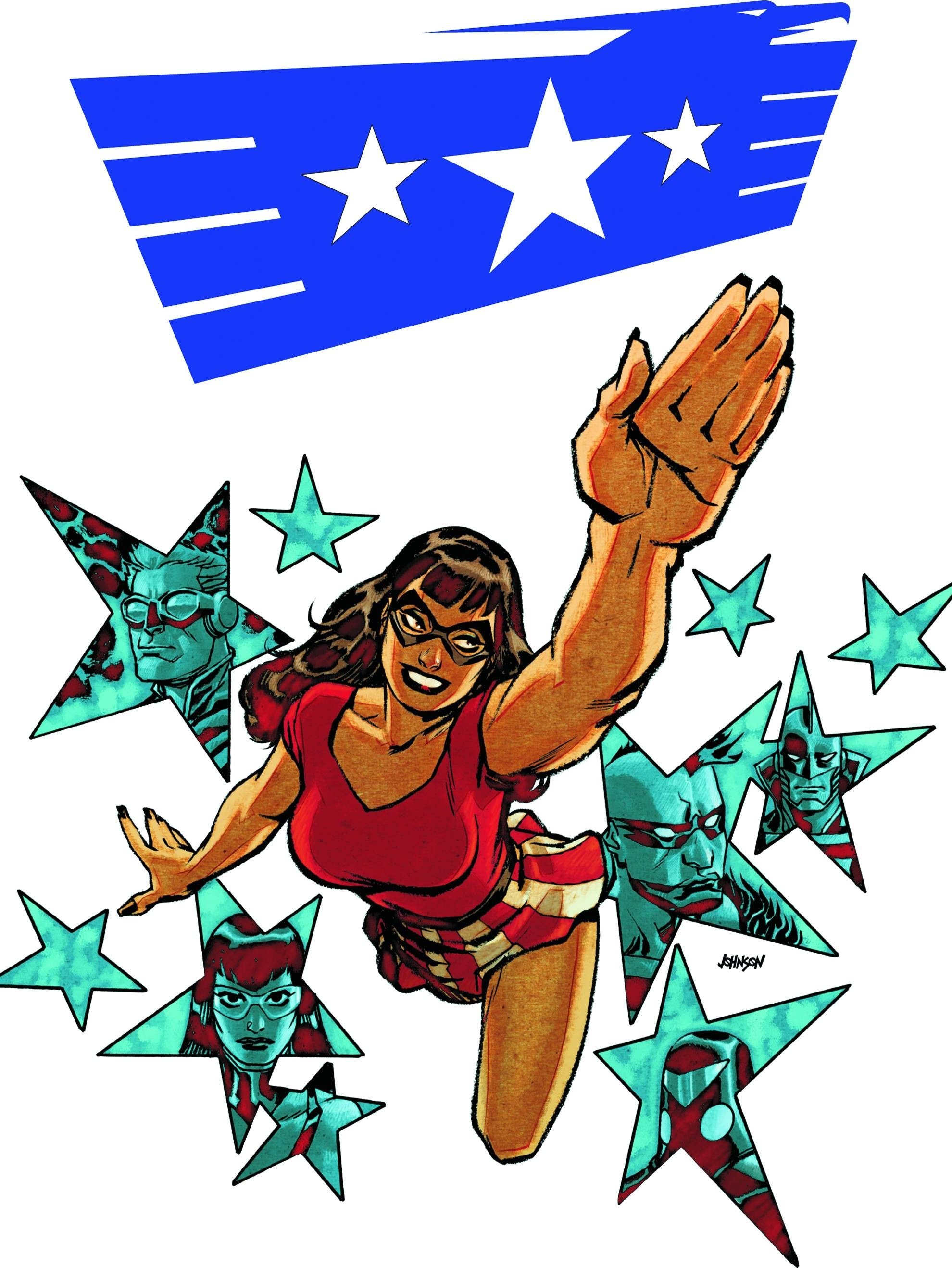 Superhero with stars
