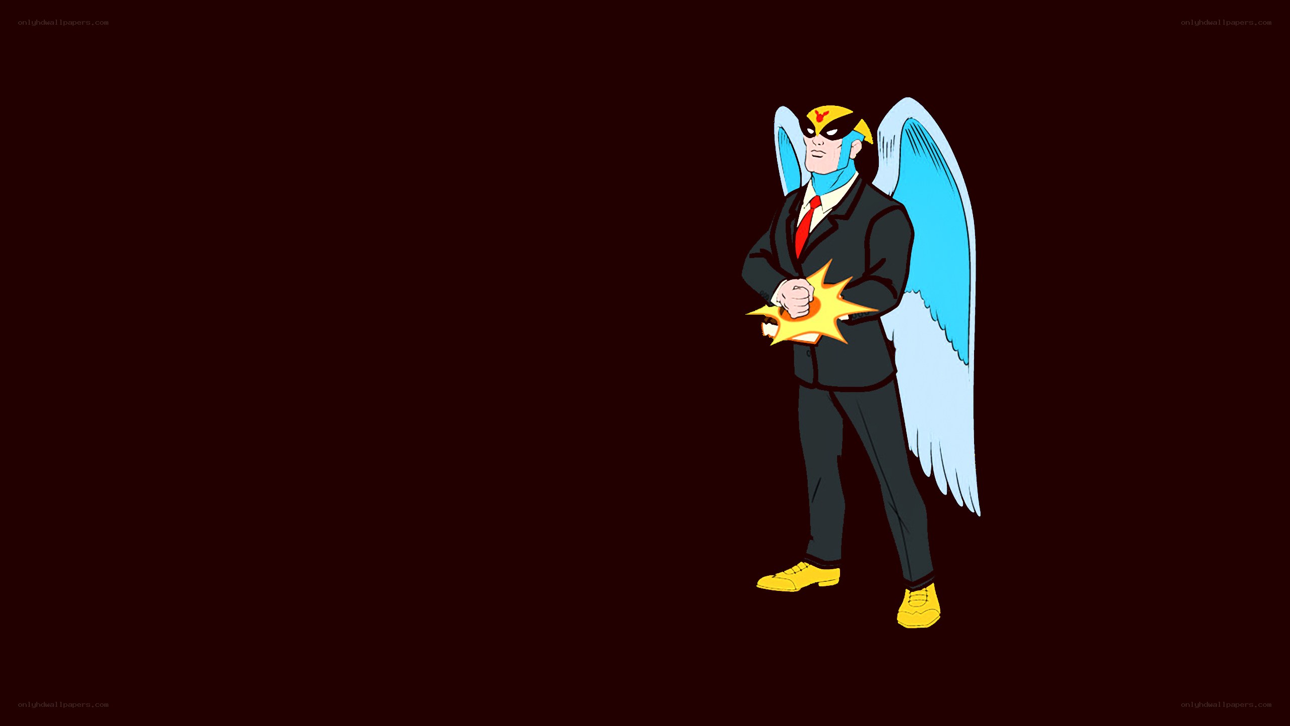 superhero with wings and suit