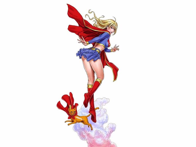 Superhero Woman Flying — Red