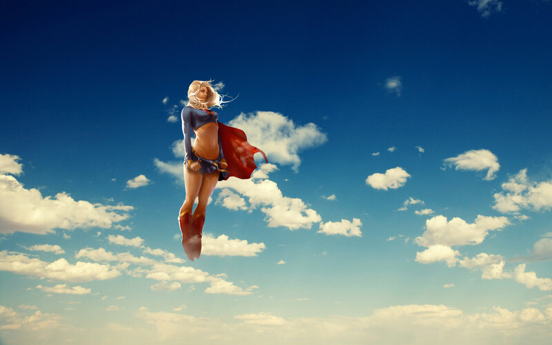 Superhero Woman Flying