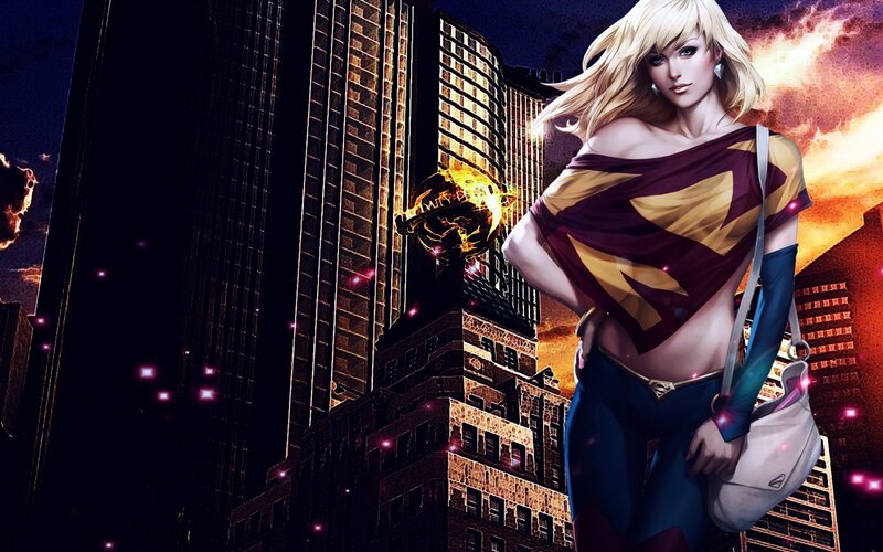 Superhero Woman in City
