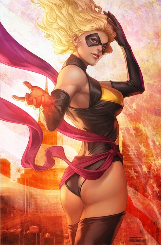 Superhero Woman in Costume — Red, Dramatic, Sunset