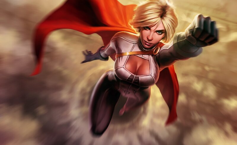 Superhero Woman in Flight — Red