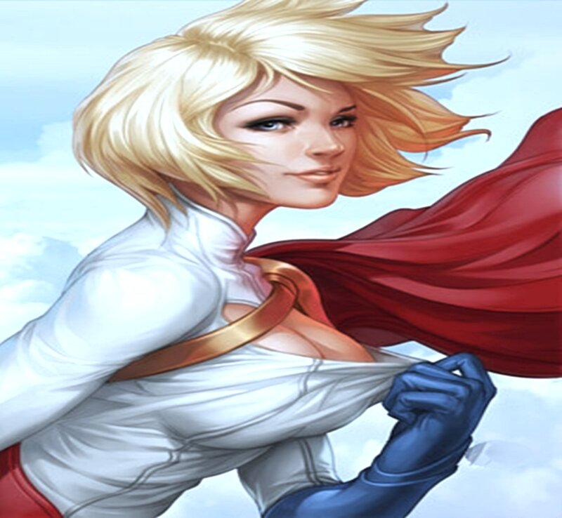 Superhero Woman in Flight — White