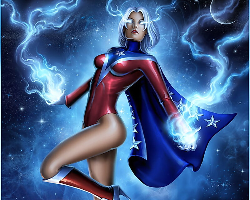 Superhero Woman in Space — Blue