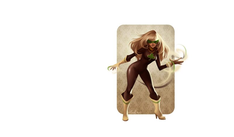 superhero woman with green mask