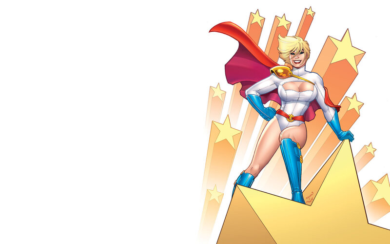 superhero woman with stars