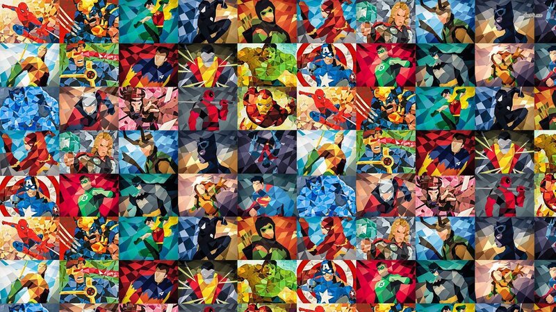 Superheroes Collage — Red