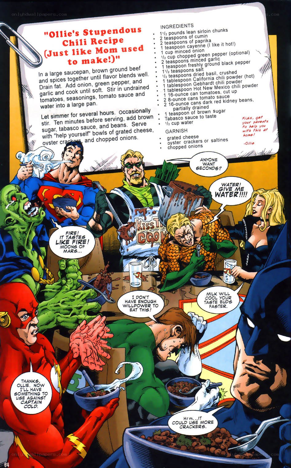 Superheroes eating chili
