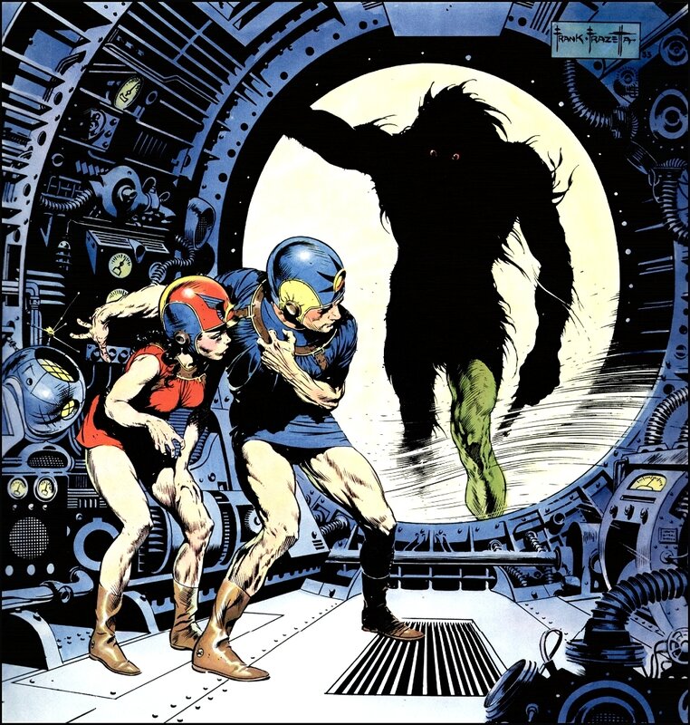 Superheroes face giant monster