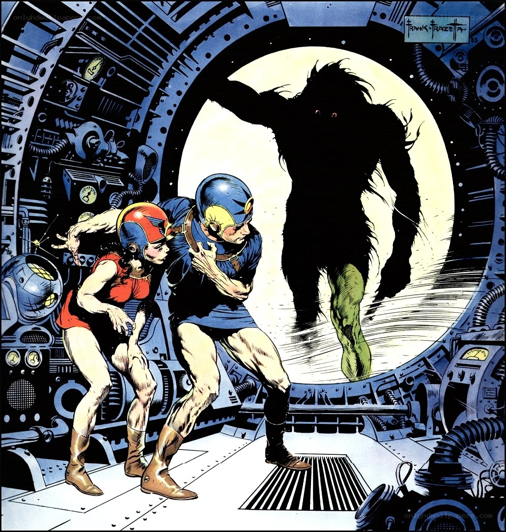 Superheroes face giant monster
