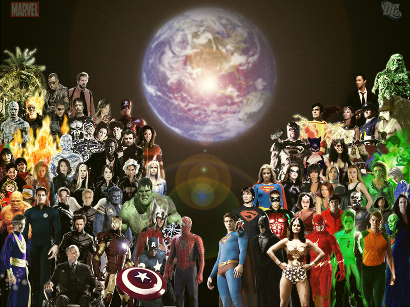 Superheroes from Two Franchises — Blue