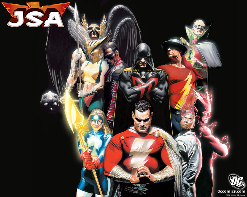 Superheroes Group Portrait — Black, Dramatic, Comic