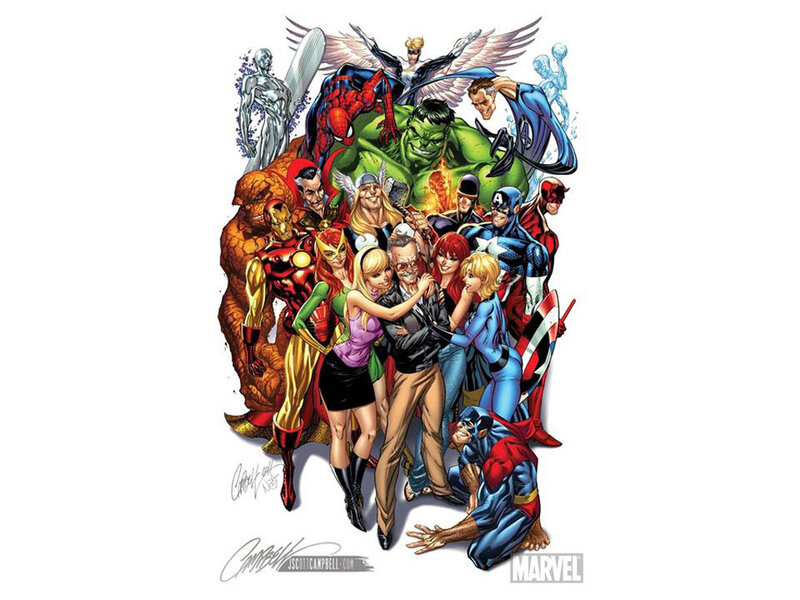Superheroes Group Portrait — Red, Heroic