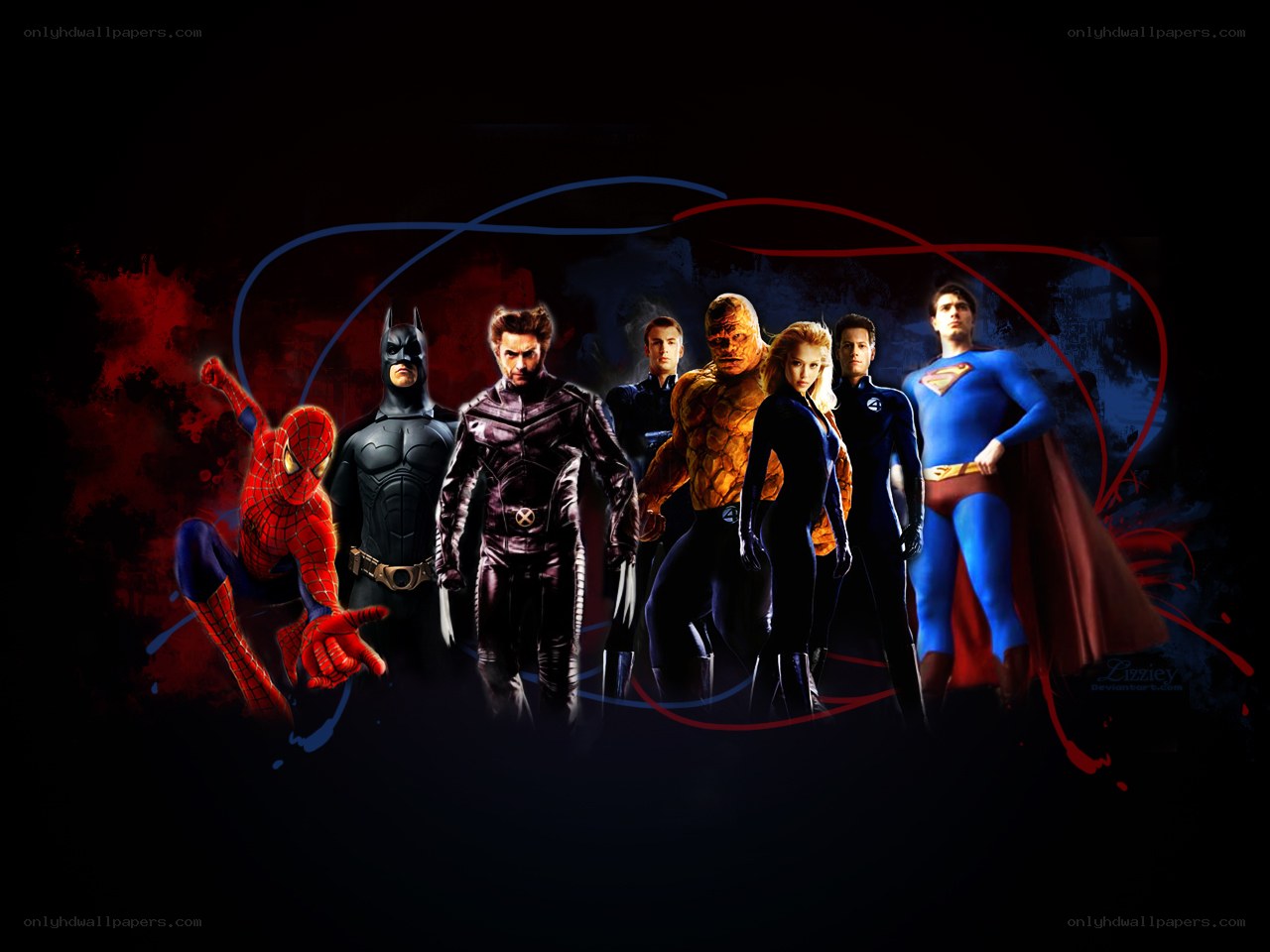 superheroes group portrait