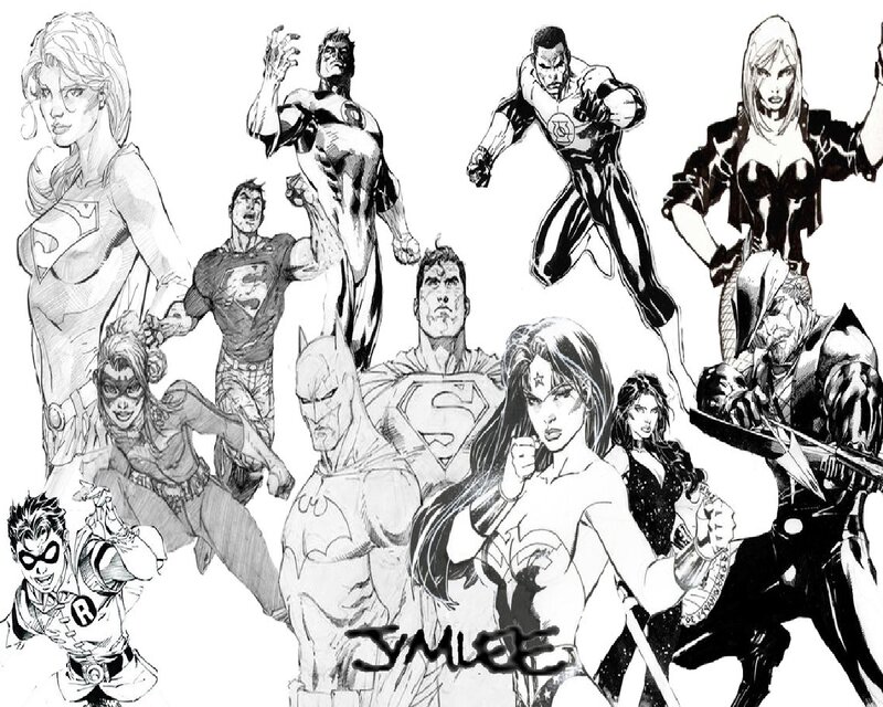 Superheroes Group Sketch