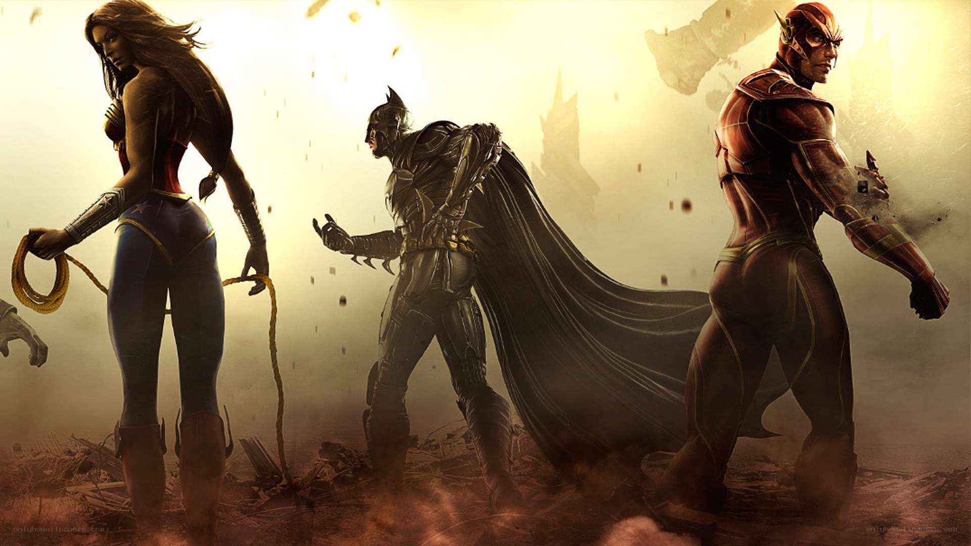 superheroes in a battle scene