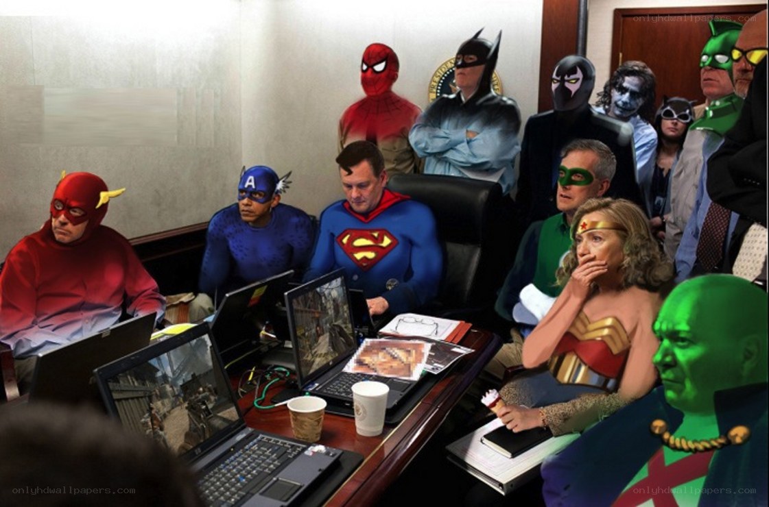 superheroes in a meeting