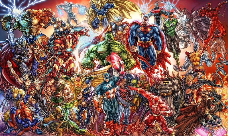 Superheroes in action