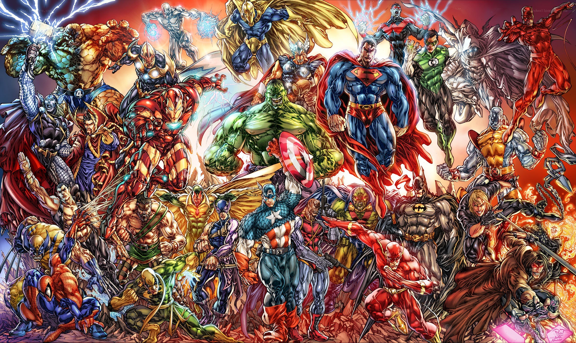 Superheroes in action