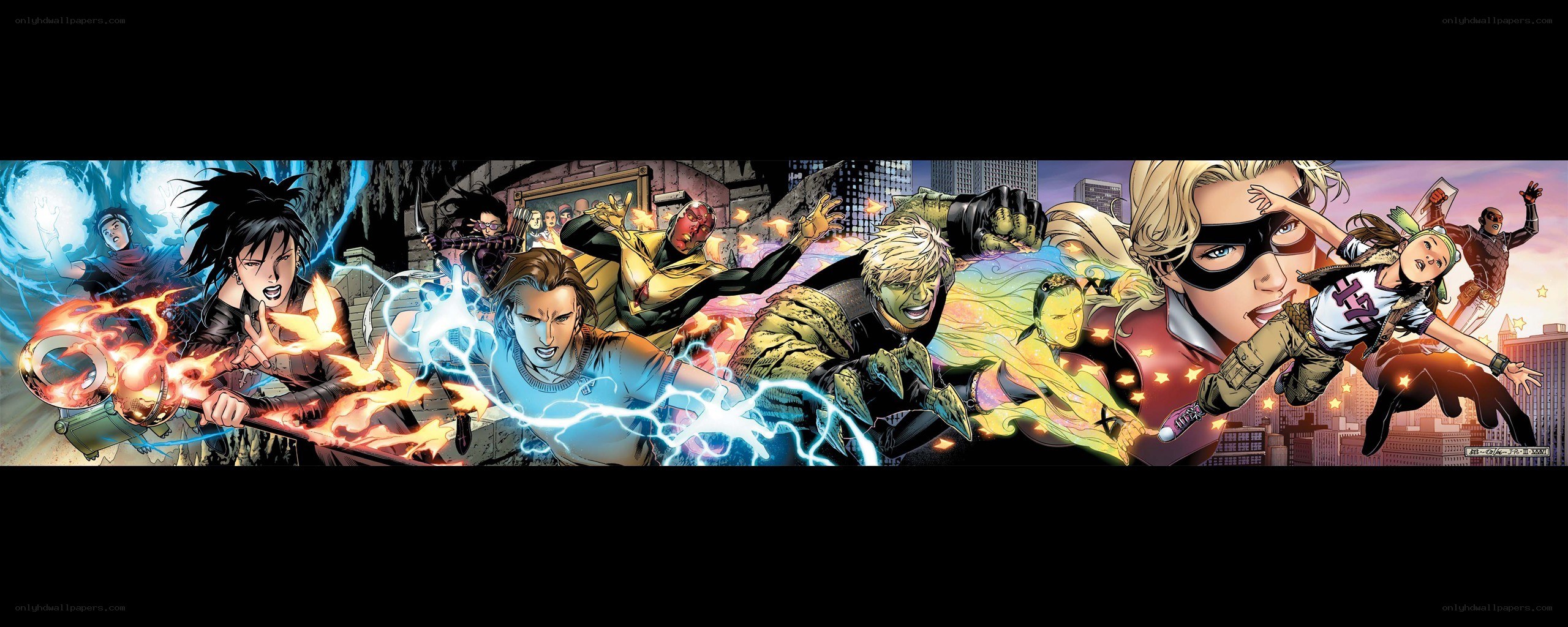superheroes in action
