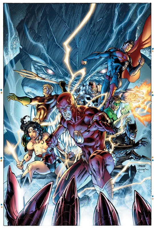 Superheroes in Action — Blue, Dramatic, Comic, Lightning