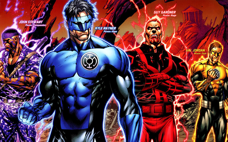 Superheroes in Action — Blue, Dramatic, Comic