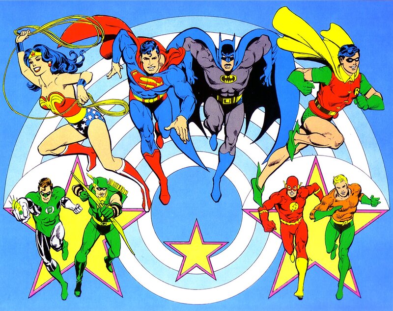 Superheroes in Action — Blue, Heroic, Comic