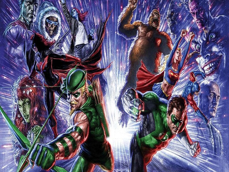 Superheroes in Action — Green, Dramatic, Comic, Green Lantern