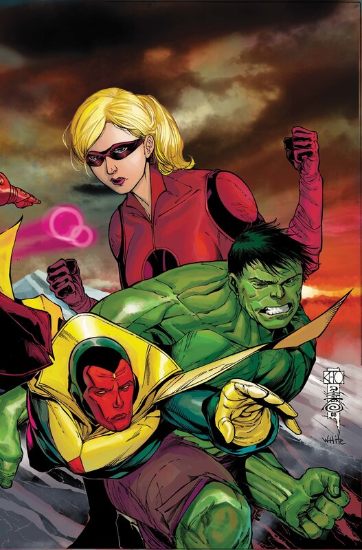 Superheroes in Action — Green, Dramatic, Sunset