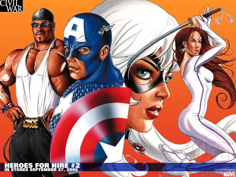 Superheroes in Action — Orange, Dramatic, Comic