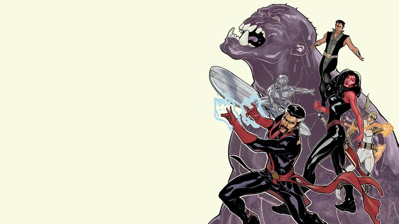 Superheroes in Action — Purple, Dramatic, Comic