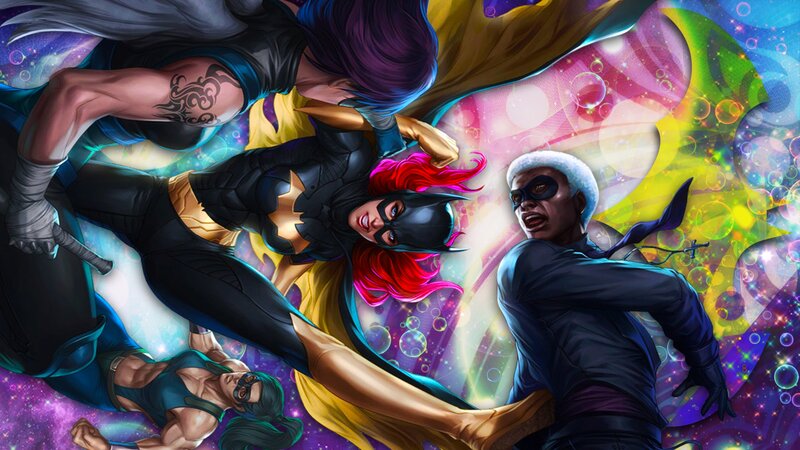 Superheroes in Action — Purple, Dramatic