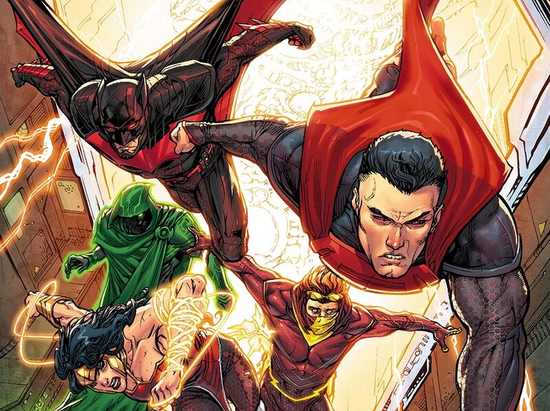Superheroes in Action — Red, Dramatic, Comic, Batman