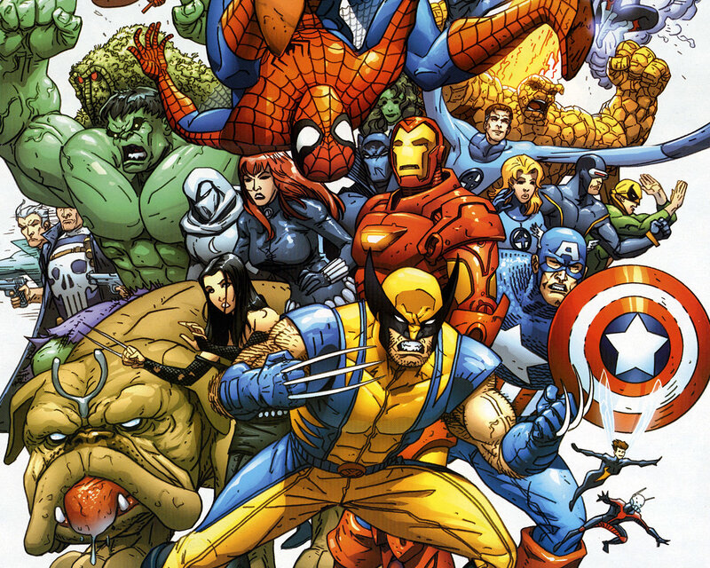 Superheroes in Action — Red, Dramatic, Comic, Captain America, Wolverine