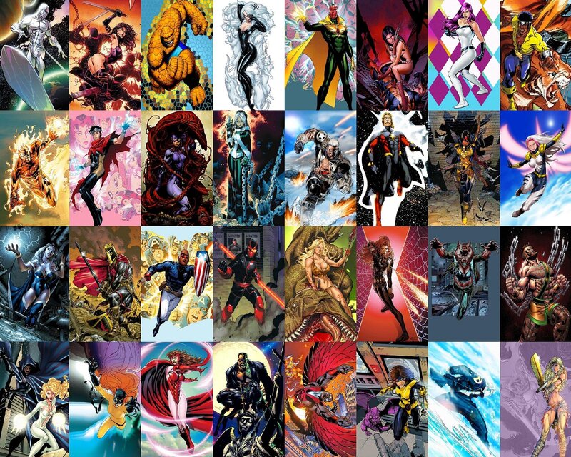 Superheroes in Action — Red, Dramatic, Comic, Comic Book Art