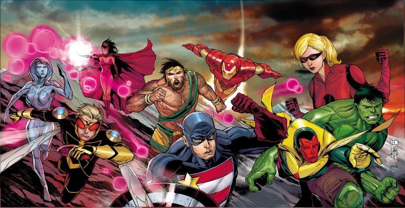 Superheroes in Action — Red, Dramatic, Sunset