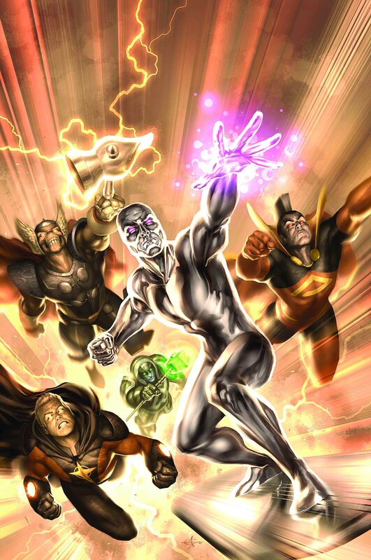 Superheroes in Action — Yellow, Dramatic, Comic