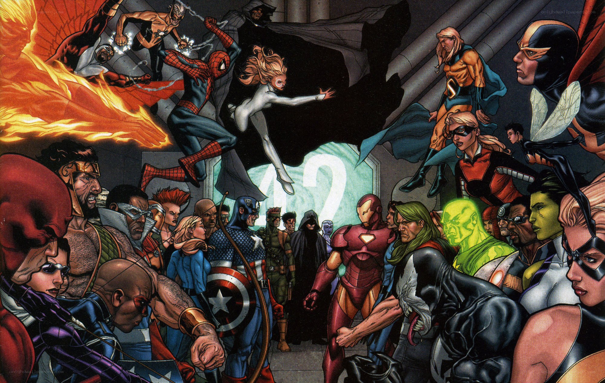 Superheroes in battle