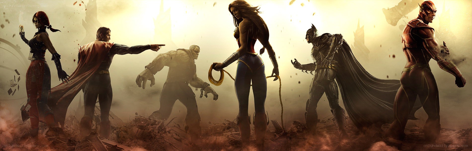 superheroes in battle