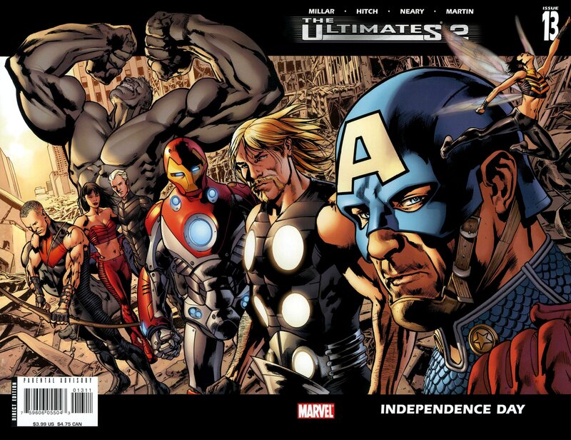 Superheroes in Battle — Blue, Dramatic, Afternoon