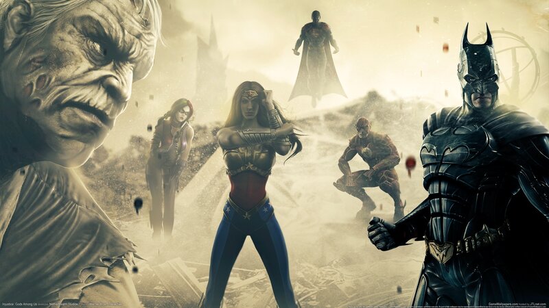 Superheroes in Battle — Brown, Dramatic