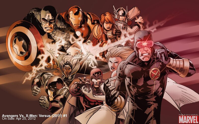 Superheroes in Battle — Red, Dramatic, Comic, Captain America, Iron Man, Thor