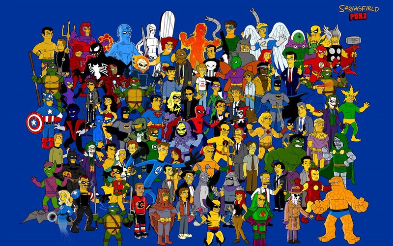 Superheroes in Cartoon Style — Blue