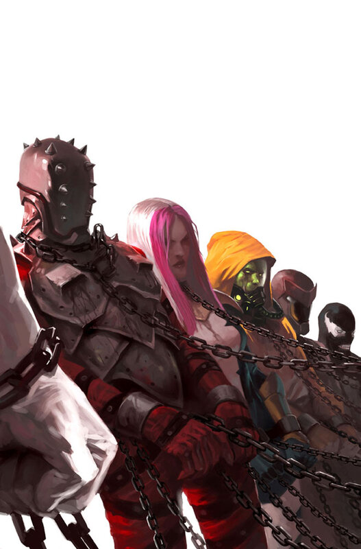 superheroes in chains