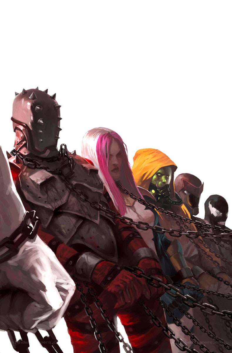 superheroes in chains