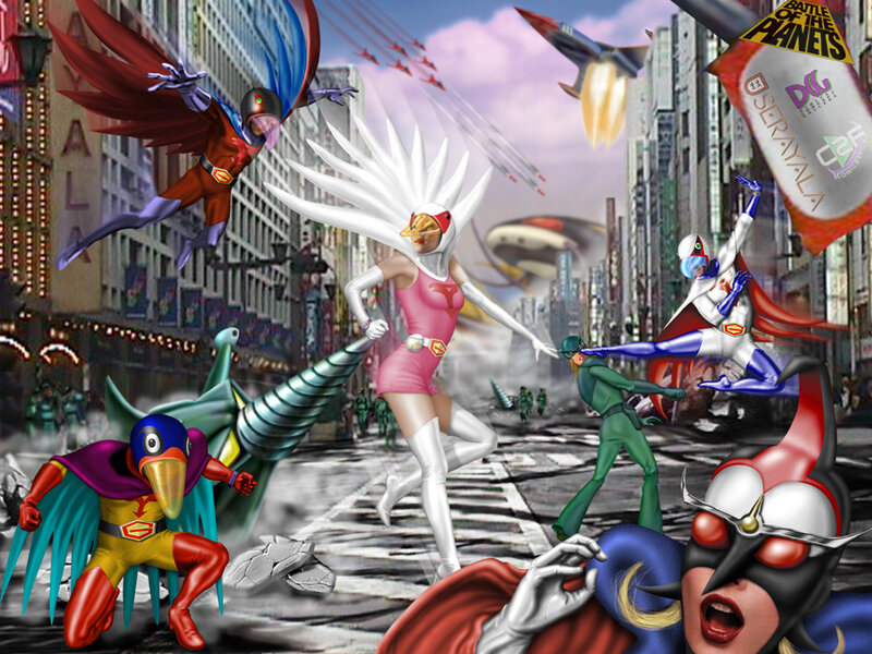 Superheroes in City Battle